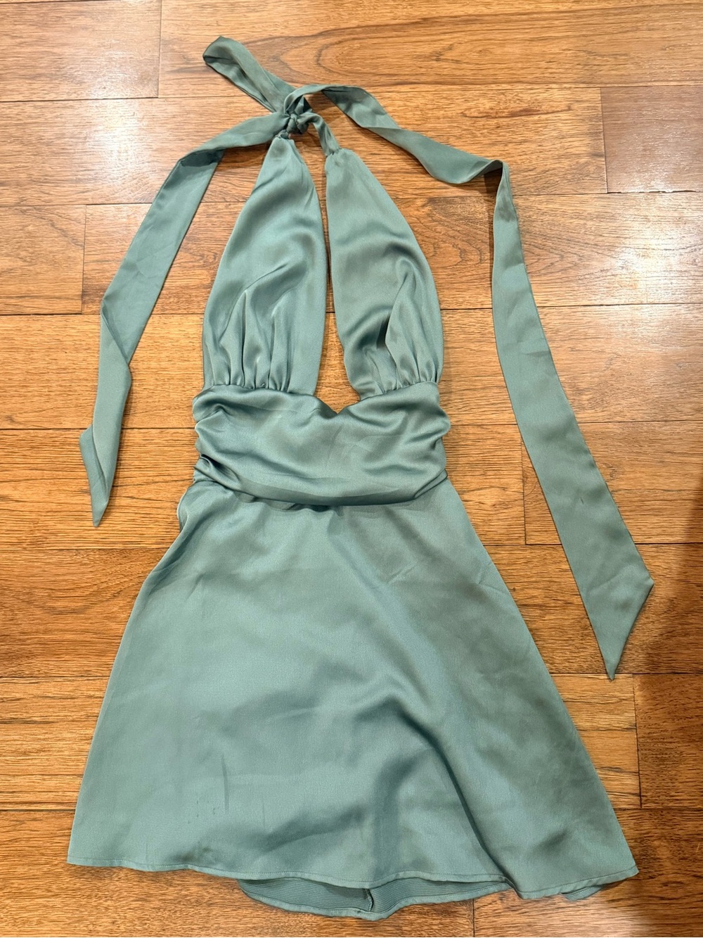 WORN ONCE Lucy in the Sky Satin Green Dress